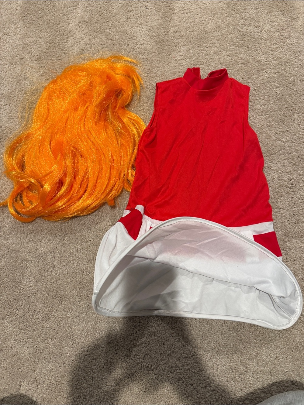 Phineas and Ferb Candace Flynn Costume Dress with Orange Wig